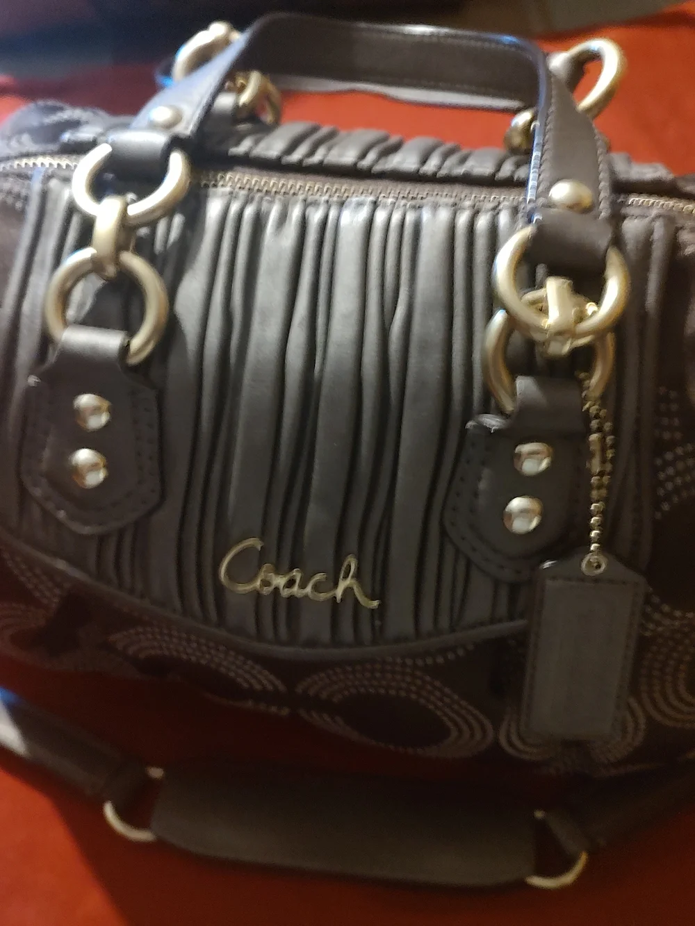 Coach Black Leather Men’s Wallet with Embossed Creed Patch